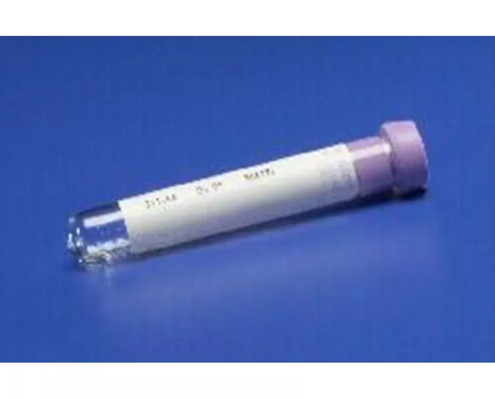 0.05mL Monoject Lavender Stopper Blood Collection Tube, 15% Solution, 13 x 75mm, 5mL Draw, Silicone Coated (1000/cs)