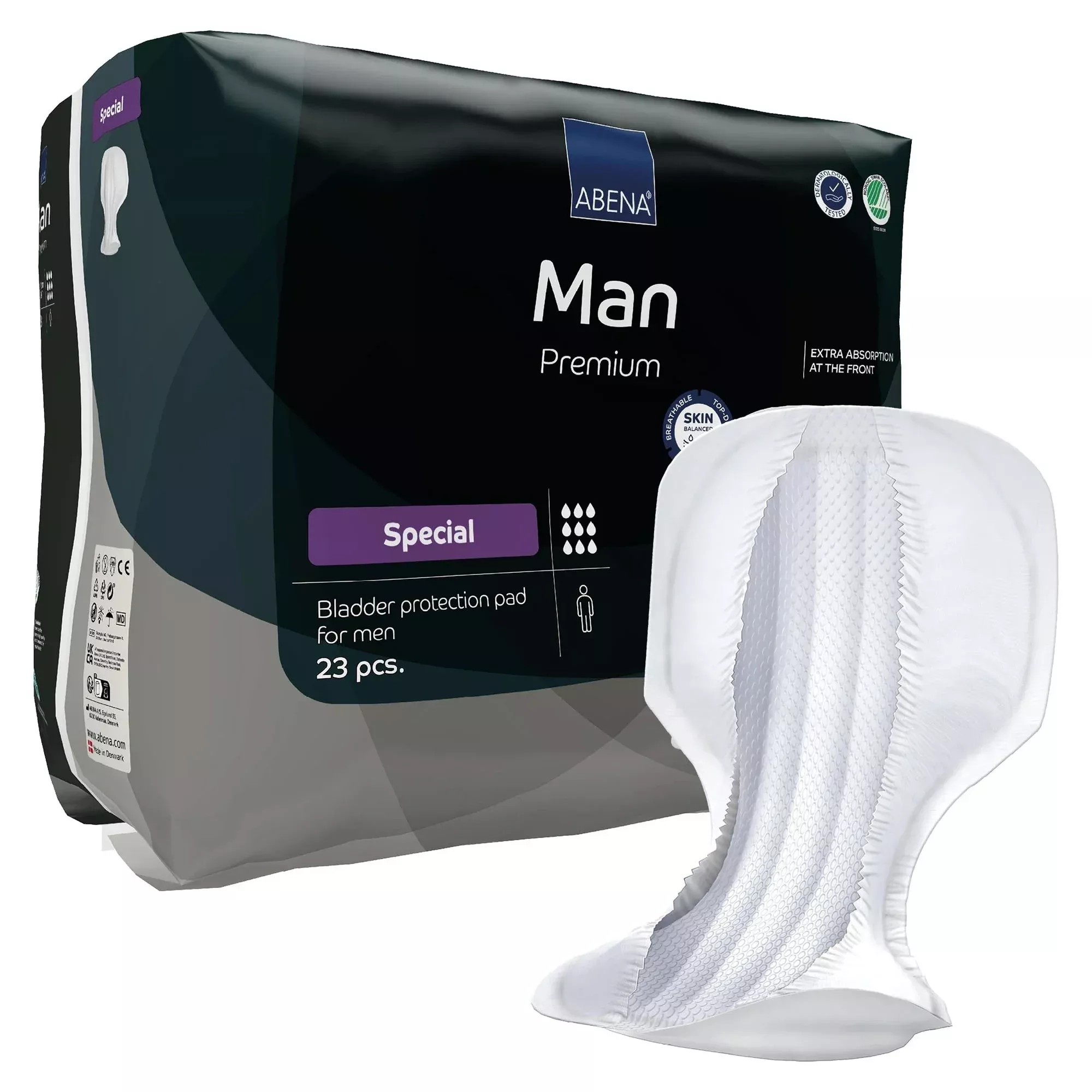 Abena Premium Hombre Protector para la Vejiga 37 X 73 cm Alta Absorción Fluff / Polímero - Estuche de 92 unidades