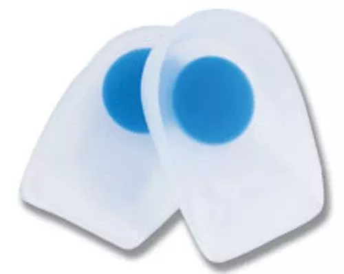 AliMed Soporte de talón con almohadilla de talón de silicona de grado médico azul/transparente - Par