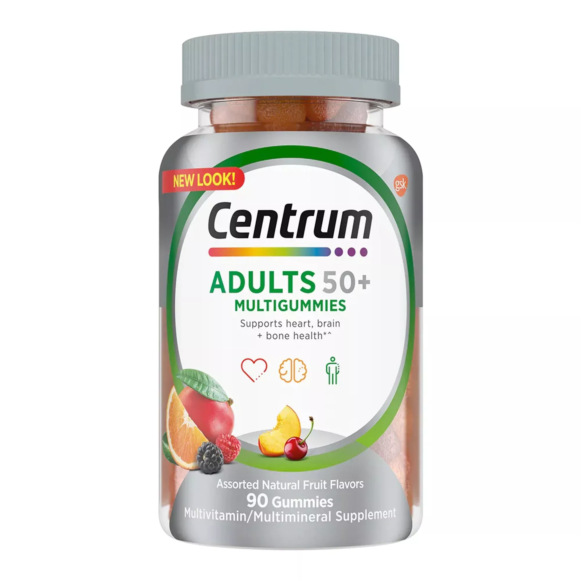 Centrum Adulto 50+ Suplemento Multivitamínico Gomitas 90 por Frasco Sabor Frutas - Frasco