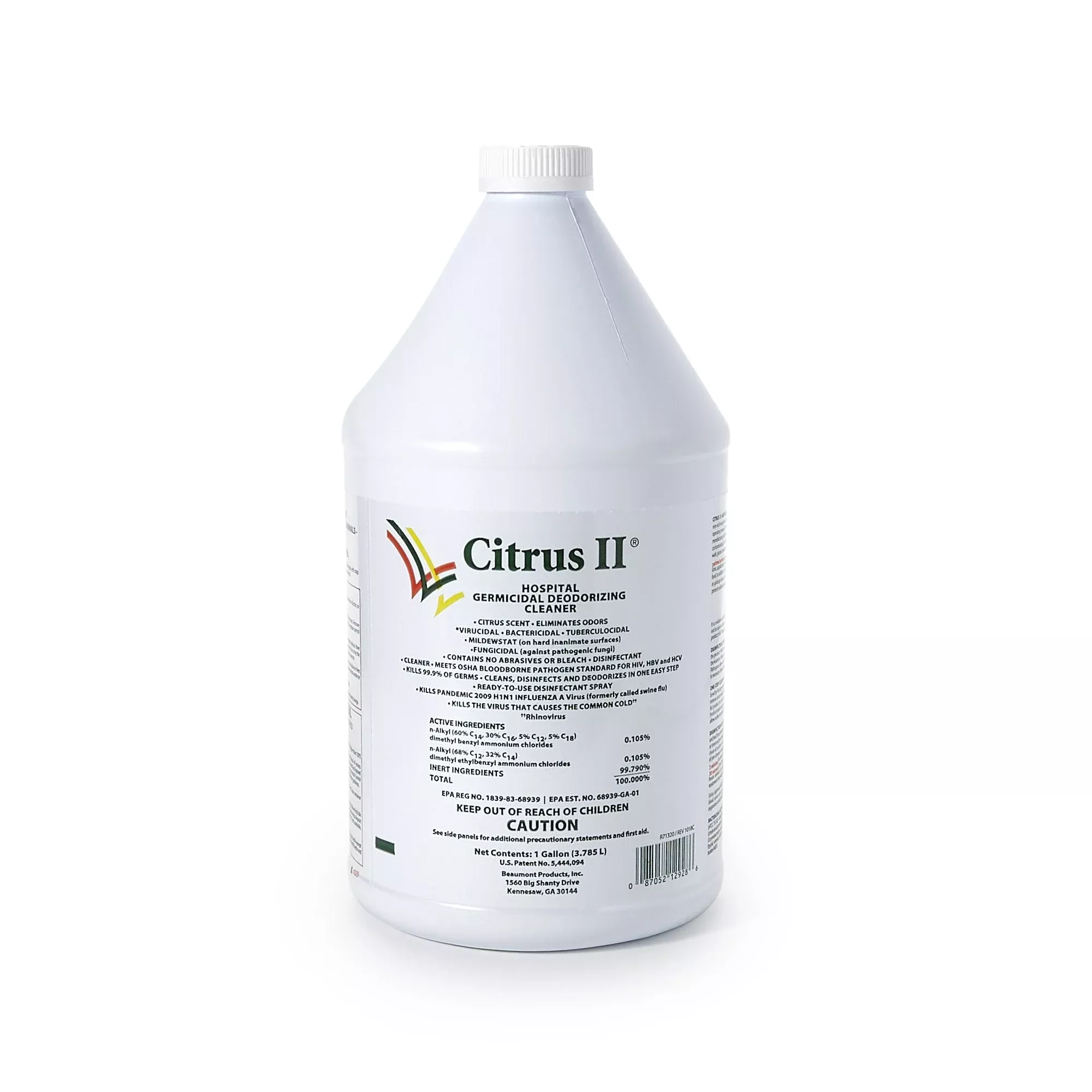 Citrus II Desinfectante Limpiador de Superficies Germicida Líquido de Vertido Manual, Jarra de 3,8 L, Aroma - Galón de