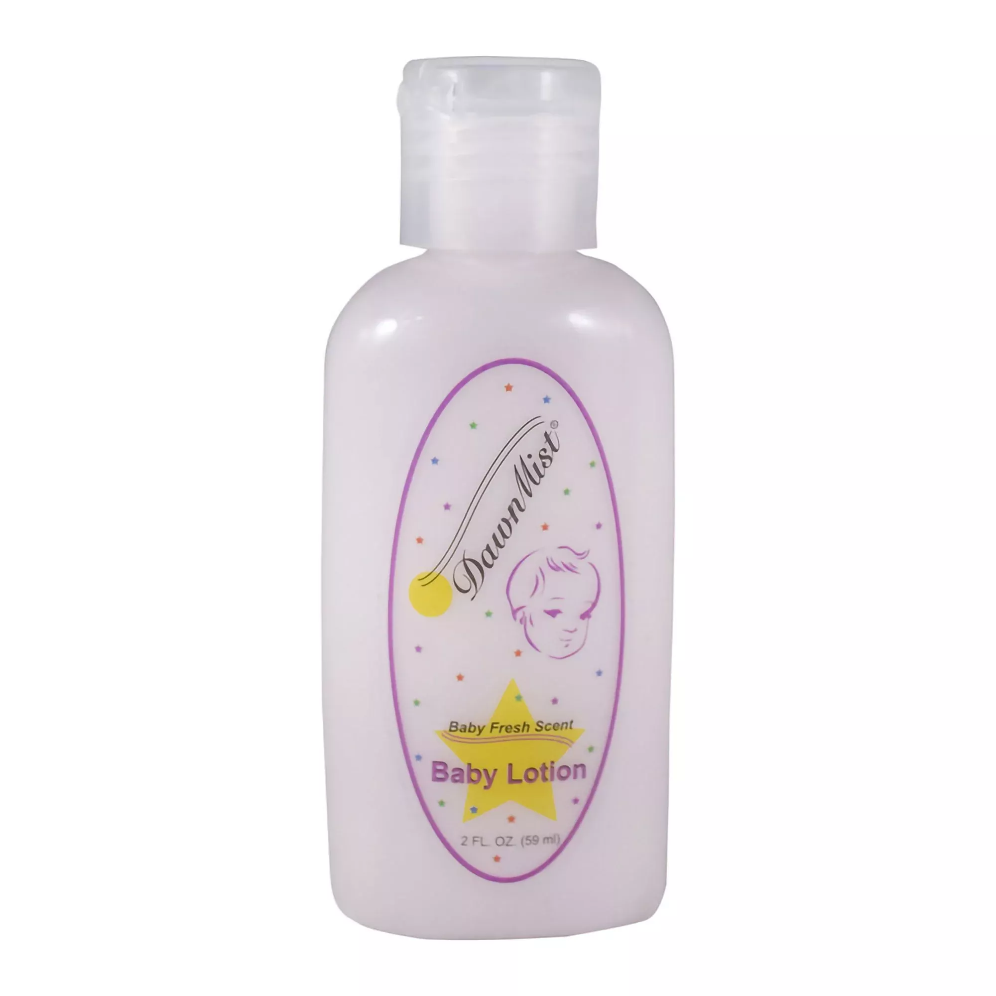 Loción para Bebés DawnMist, Botella de 59 ml, Loción con Aroma Fresco para Bebés - Caja de 144 Unidades