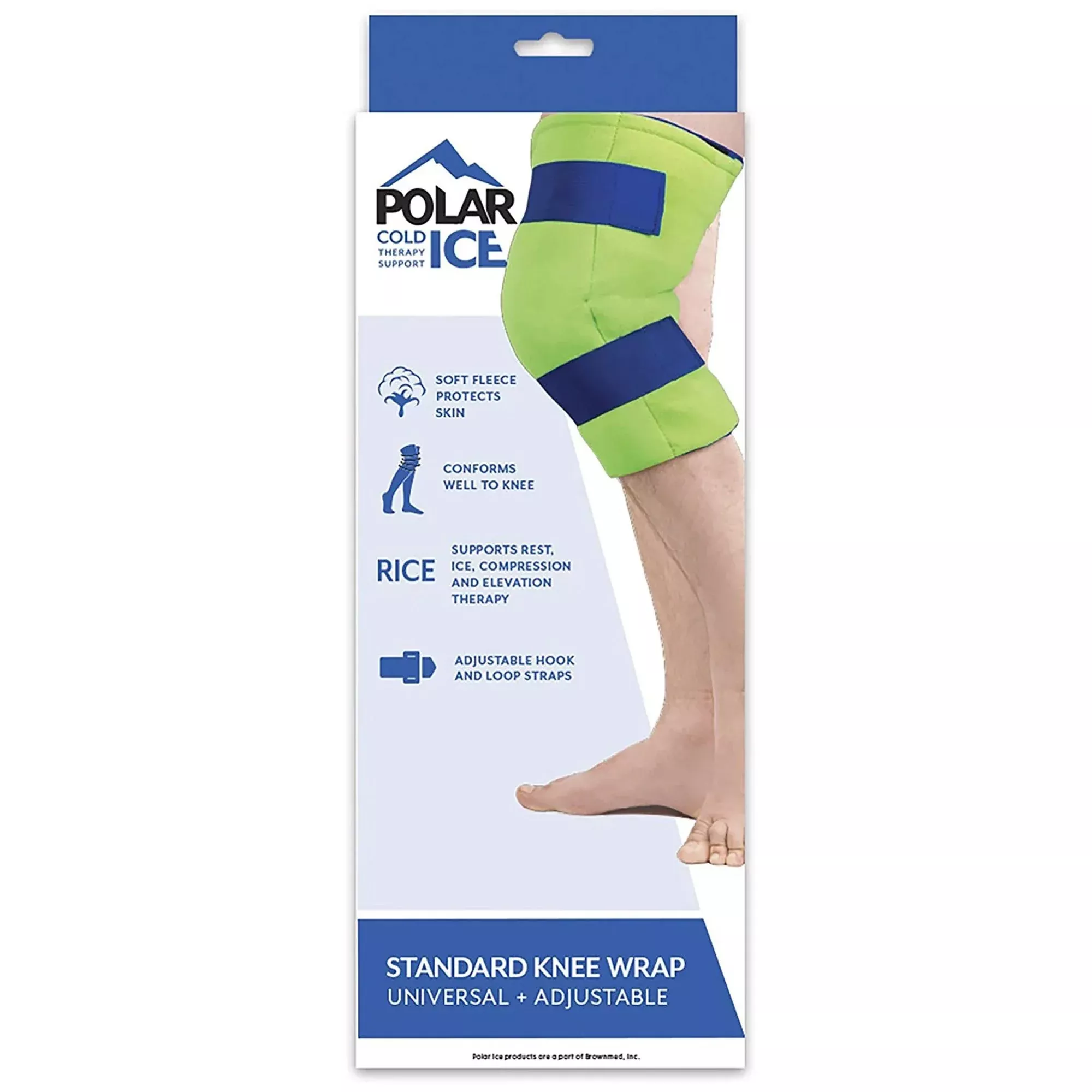 Paquete de hielo Polar con envoltura para rodilla, estándar, 33 x 41 cm, nylon/poliéster/agua, reutilizable - Unidad